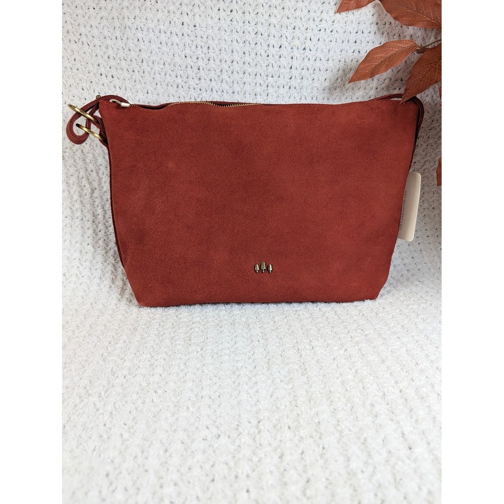 Portland Leather Large Slouchy Shoulder Bag Cinnabar Suede SSB-CIN-LG NEW